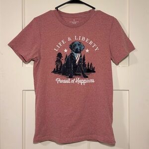 Rural King patriotic dog graphic tee - red/pink heather, size S